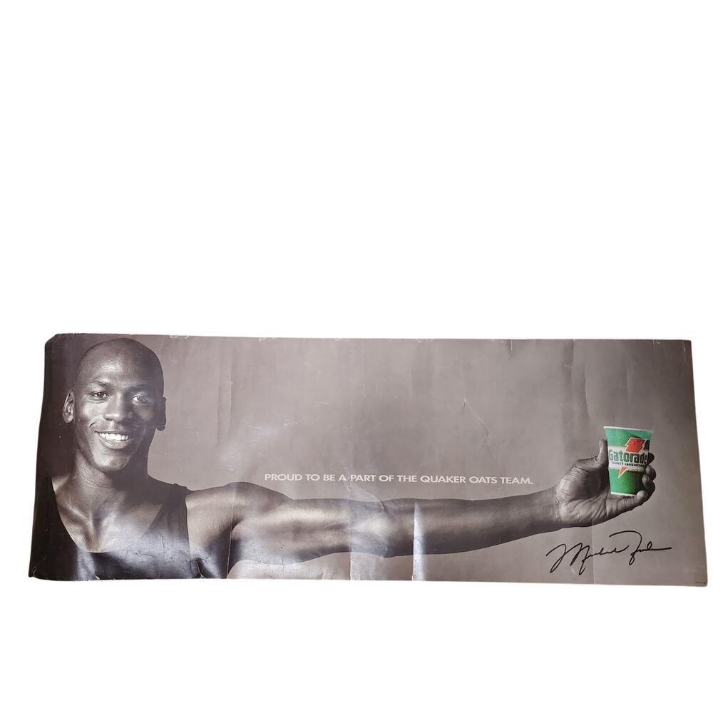 1991 Michael Jordan Gatorade Poster Print Ad Vintage Rare Chicago Bulls 90s